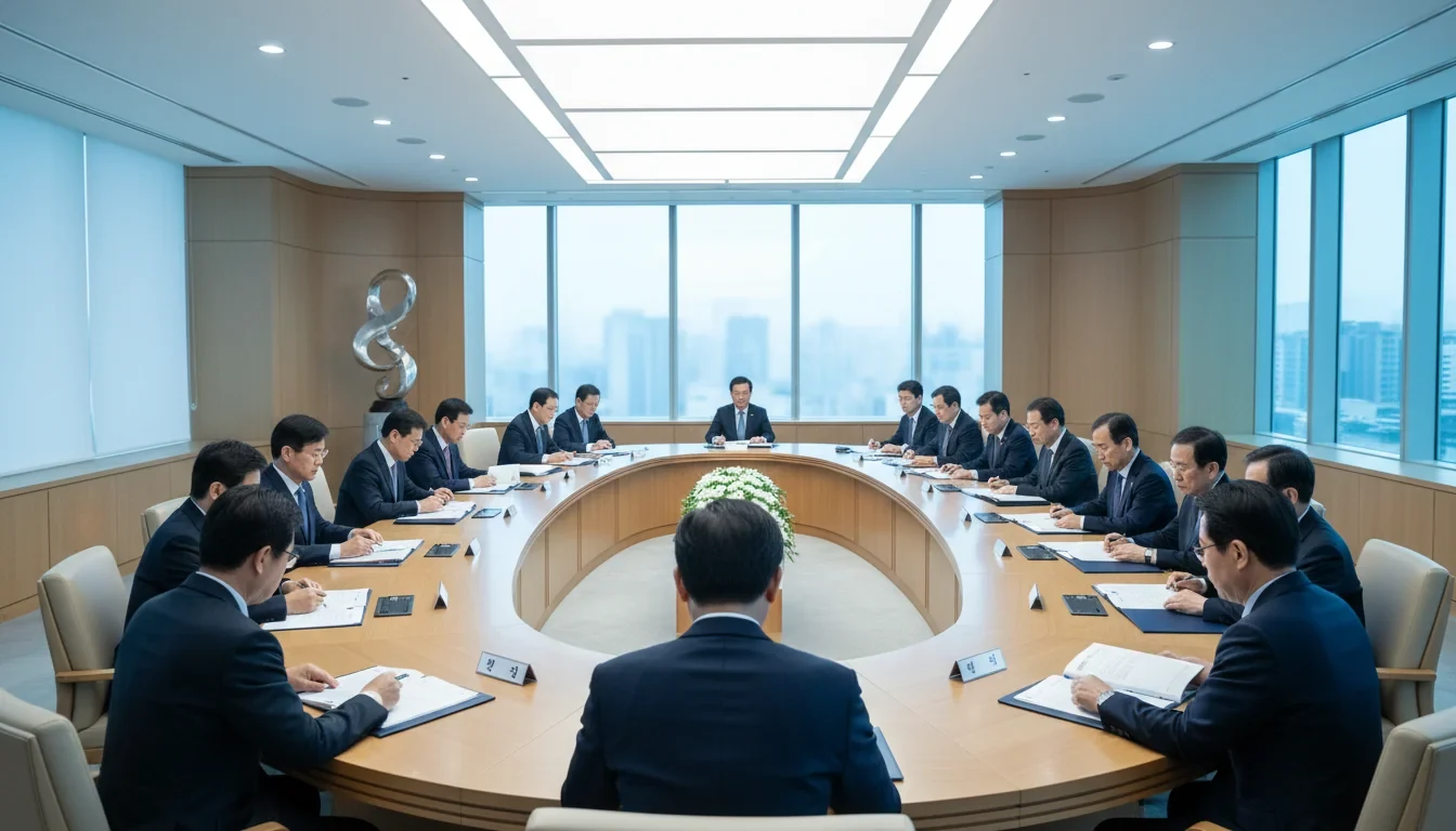 국무회의장에서 2027년도 예산안 편성지침을 의결하는 장면