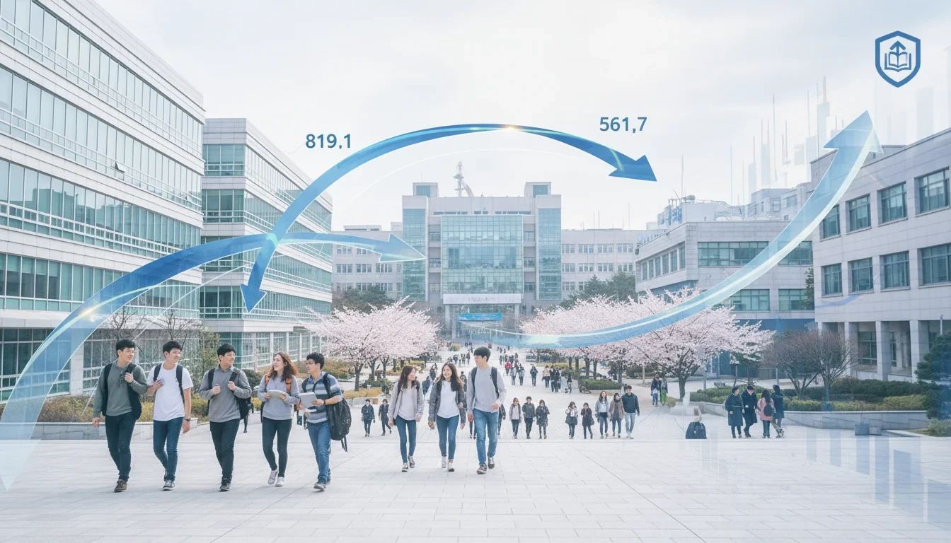 대학 캠퍼스에서 혁신지원사업 예산 배분 계획을 논의하는 교육부 관계자들의 회의 장면