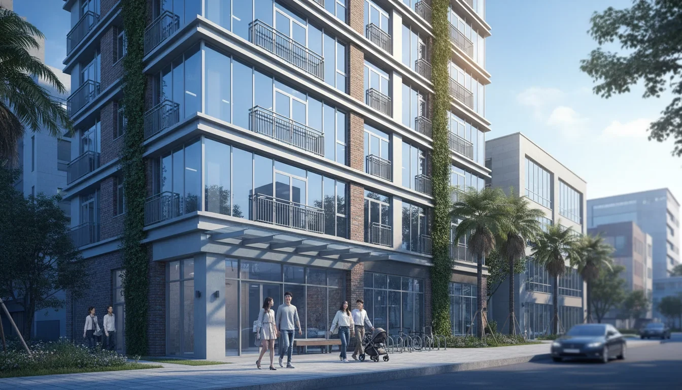 도심 빈 상가 건물이 깔끔한 주거용 임대주택으로 리모델링된 전후 비교 모습