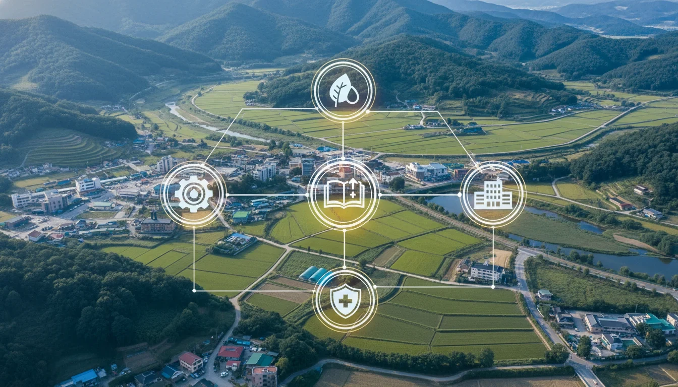 인구감소지역 기초지방정부 관계자들이 범부처 지역혁신프로젝트 설명회에서 부처별 지원 내용을 논의하는 회의 장면