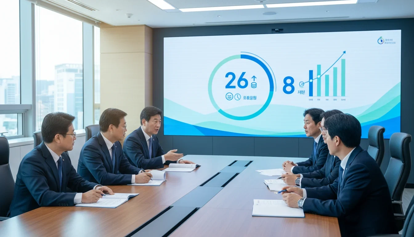 금융위원회 간담회장에서 석유화학·정유업계 대표들과 정책금융 지원 방안을 논의하는 모습