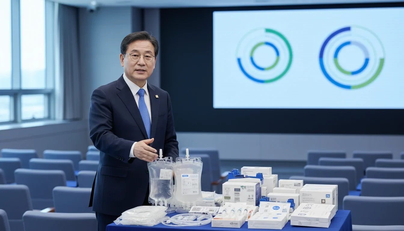 정부서울청사에서 보건복지부 장관이 의료제품 수급 안정 대책을 발표하는 관계부처 합동 브리핑 현장