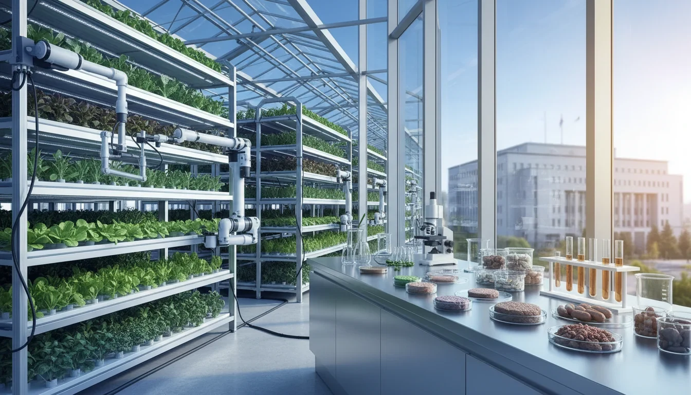 농식품 혁신기업 대표들이 스마트팜과 푸드테크 제품을 전시하며 정책금융 지원 설명회에 참석하는 모습