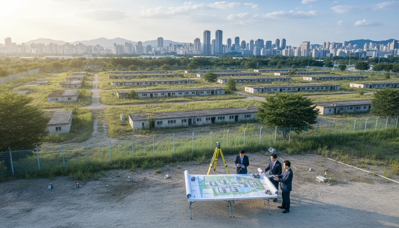 서울 강서구 공항동 유휴 군부지에서 재정경제부 관계자가 주택공급 사업 현장을 점검하는 모습