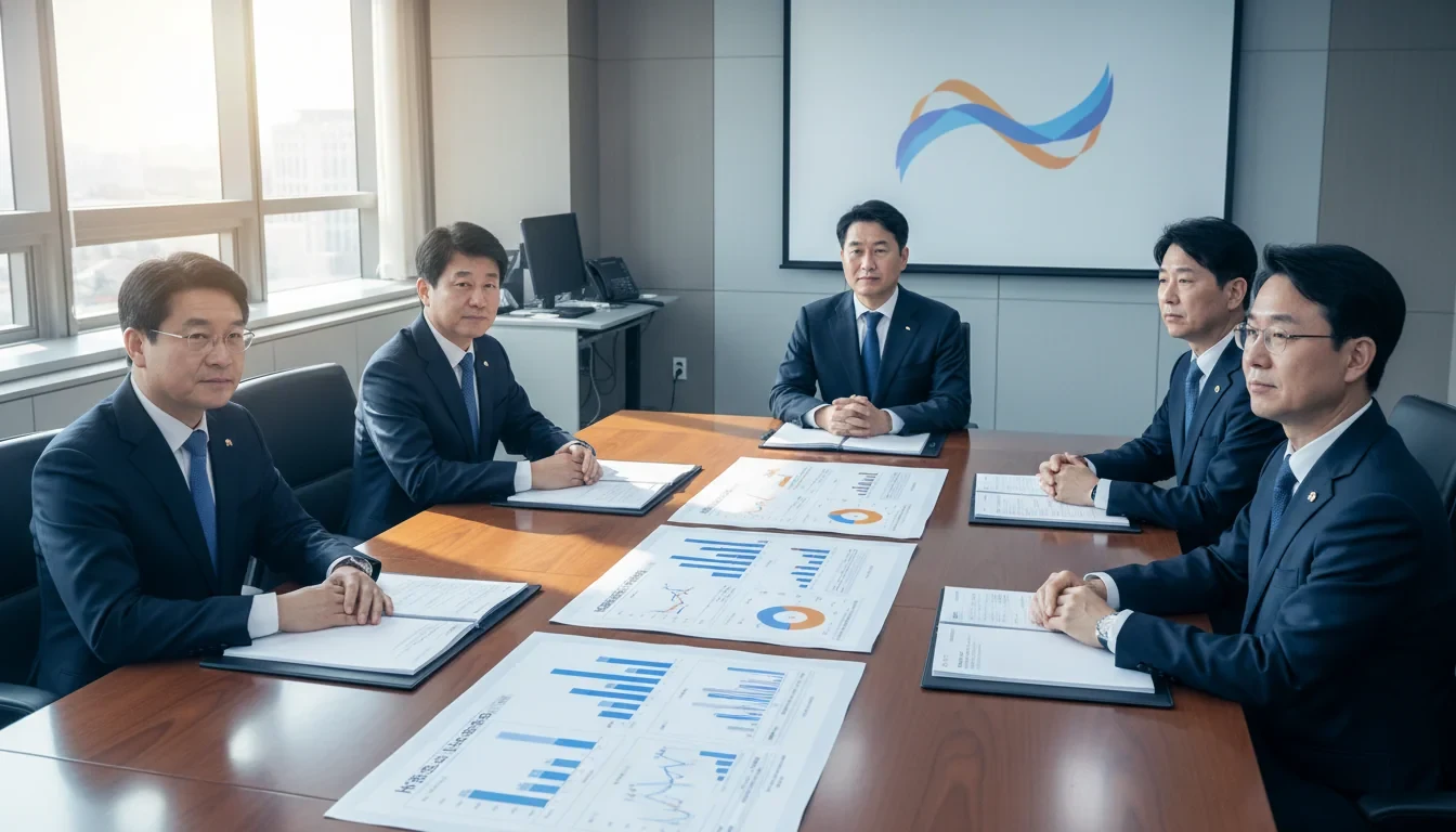 재정경제부 회의실에서 석유수입기업 관계자들과 한국수출입은행, 한국석유공사 담당자들이 금융지원 현황을 논의하는 모습