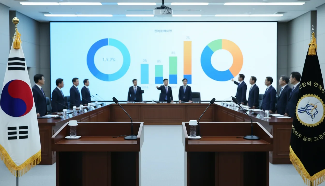 중동전쟁 산업 피해 대응 추경 예산 배분 현황을 보여주는 정부 브리핑 장면