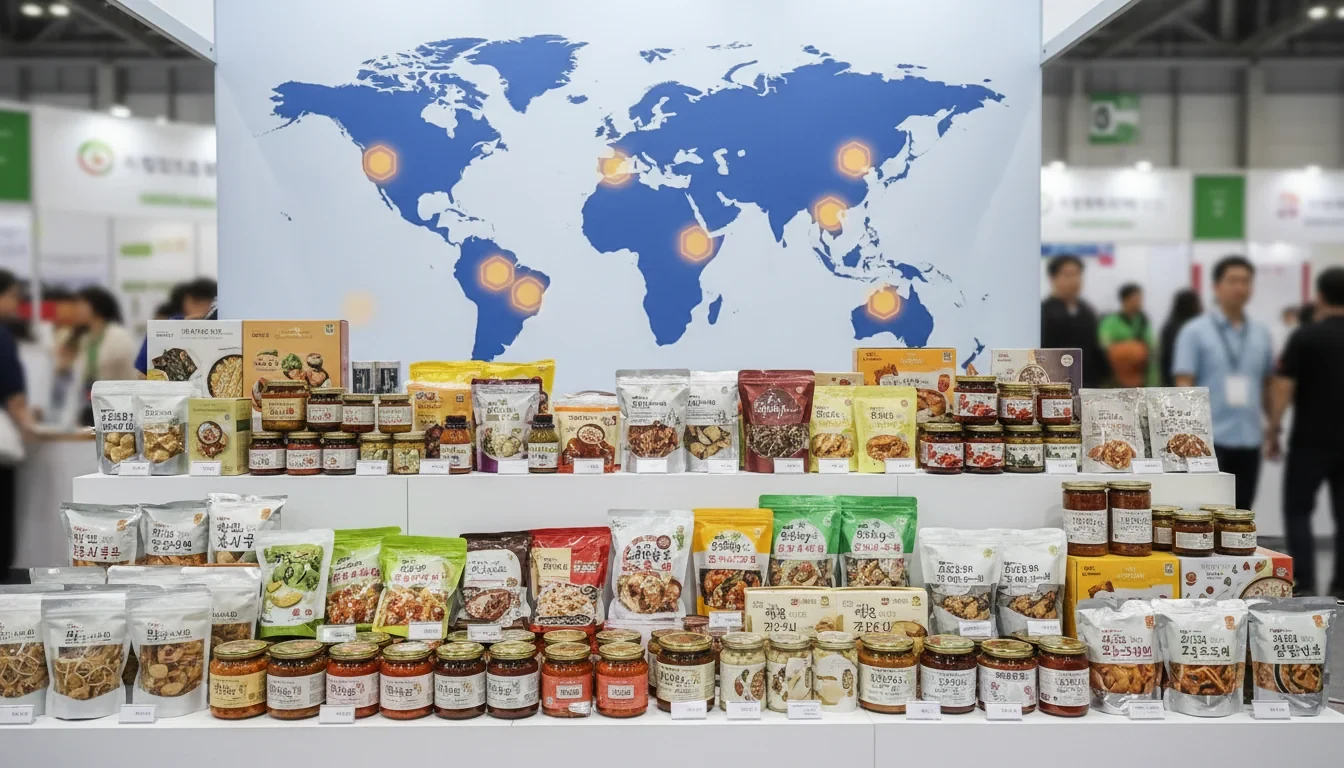 글로벌 NEXT K-푸드 프로젝트 참여기업 145개사가 권역별 전략품목을 중심으로 수출 마케팅을 추진하는 모습