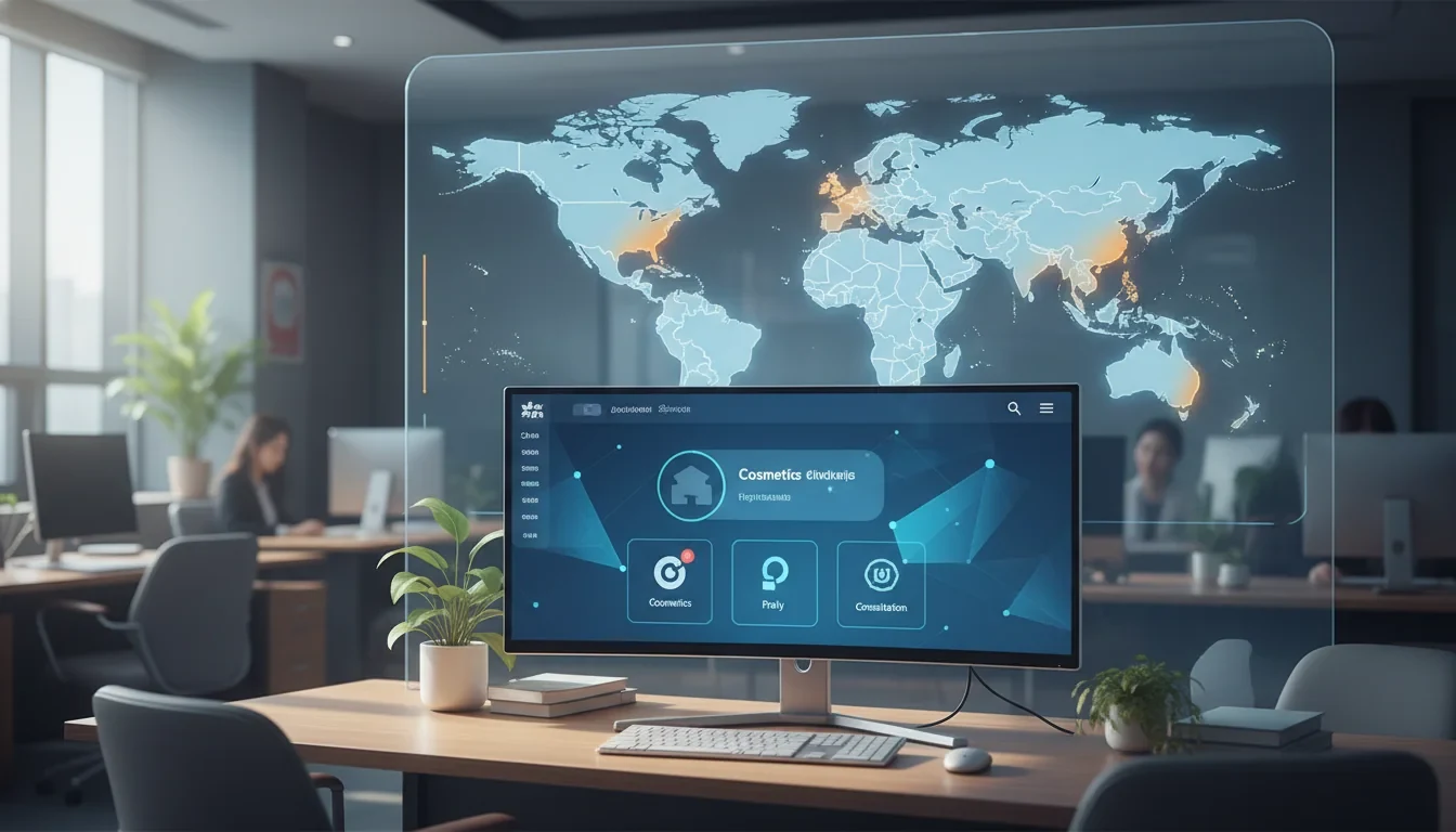 식품의약품안전처 화장품 글로벌 규제조화 지원센터 웹사이트에서 AI 코스봇으로 해외 규제를 상담하는 화면