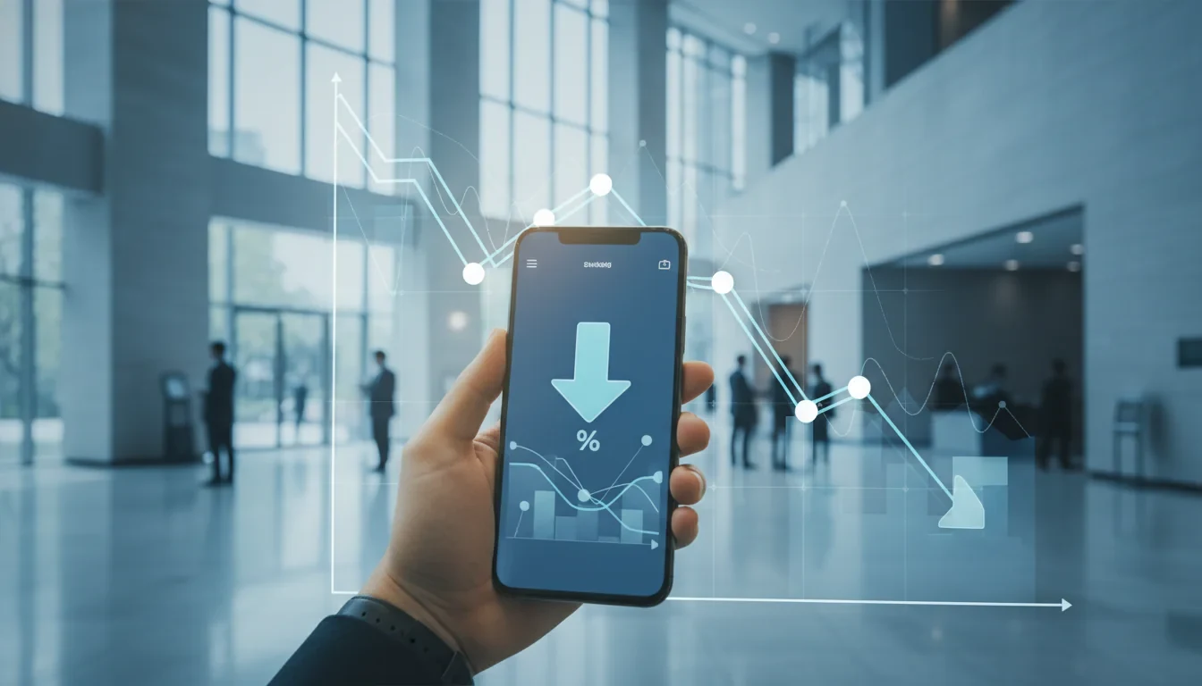 스마트폰 금융 앱 화면에서 금리인하 요구권을 신청하는 모습