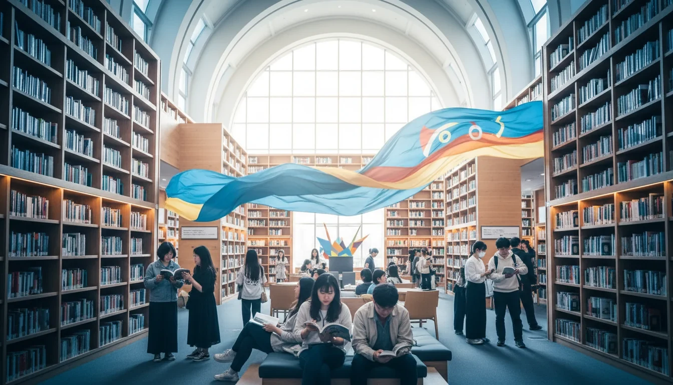 코엑스 별마당도서관에서 열린 대국민 독서 캠페인 선포식에 시민들이 책을 들고 참여하는 모습