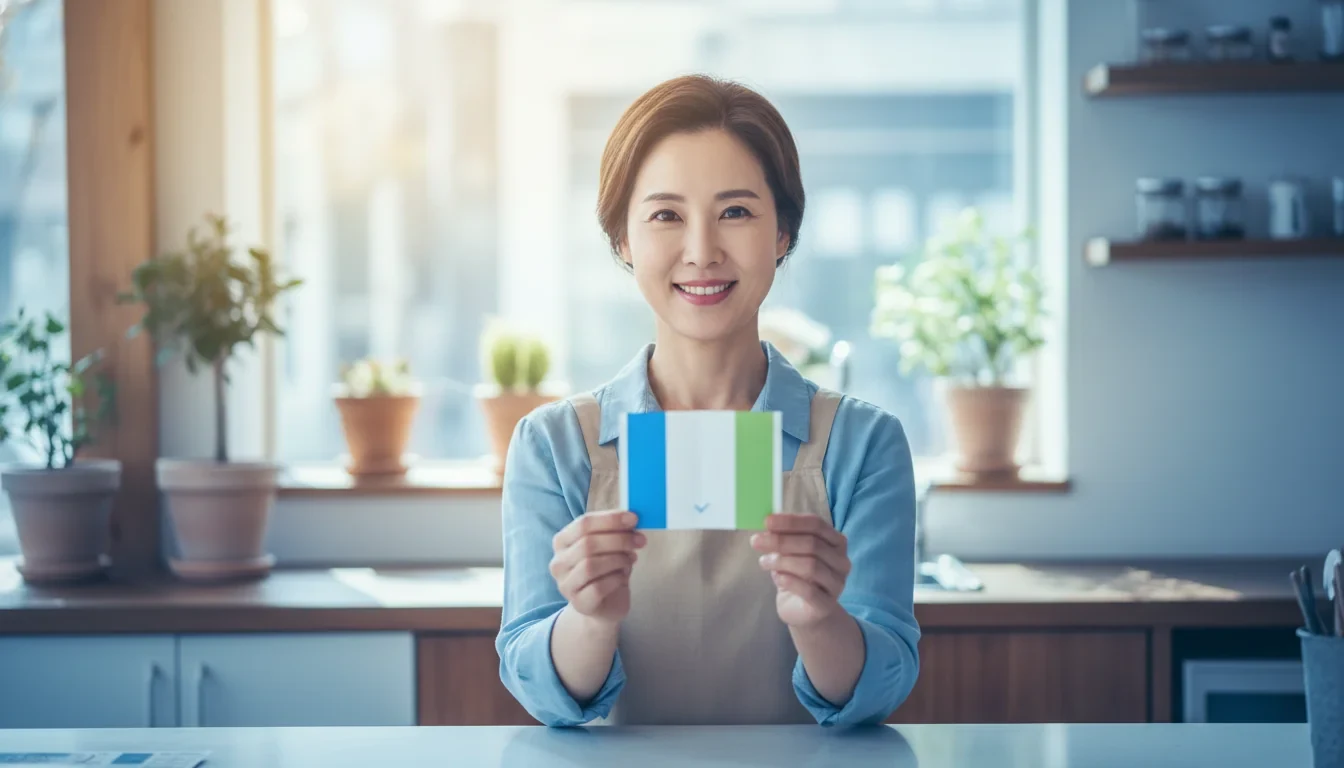 소규모 자영업자가 전기요금 고지서에 표기된 시간대별 요금과 단일 요금을 비교하며 유리한 요금제를 확인하는 모습