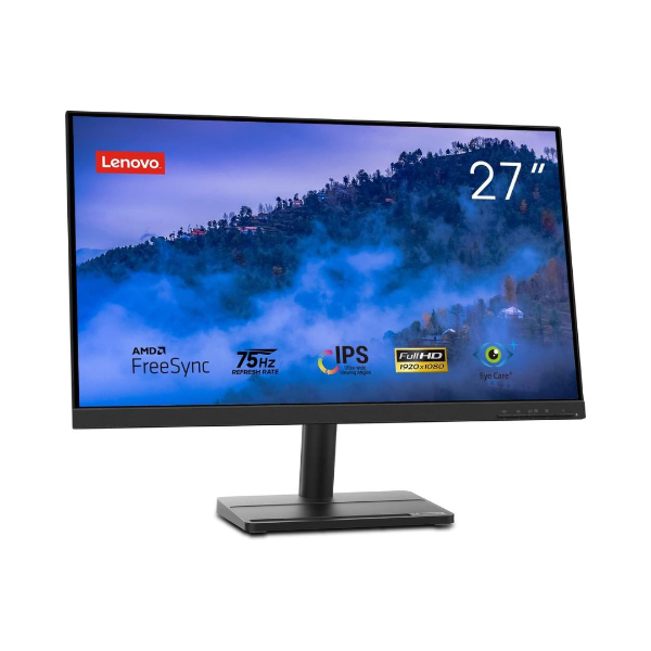 Lenovo L27e-30 27 Inch PC Monitor | FHD, 1080p, 75Hz, IPS, 6ms, VGA and HDMI