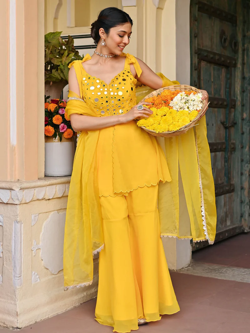 Mirror Work Sharara Set