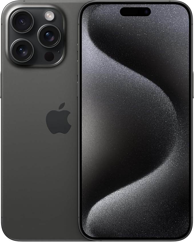 Apple (Refurbished) iPhone 15 Pro Max, 1TB, Black Titanium - Dual eSIM (US Version) 