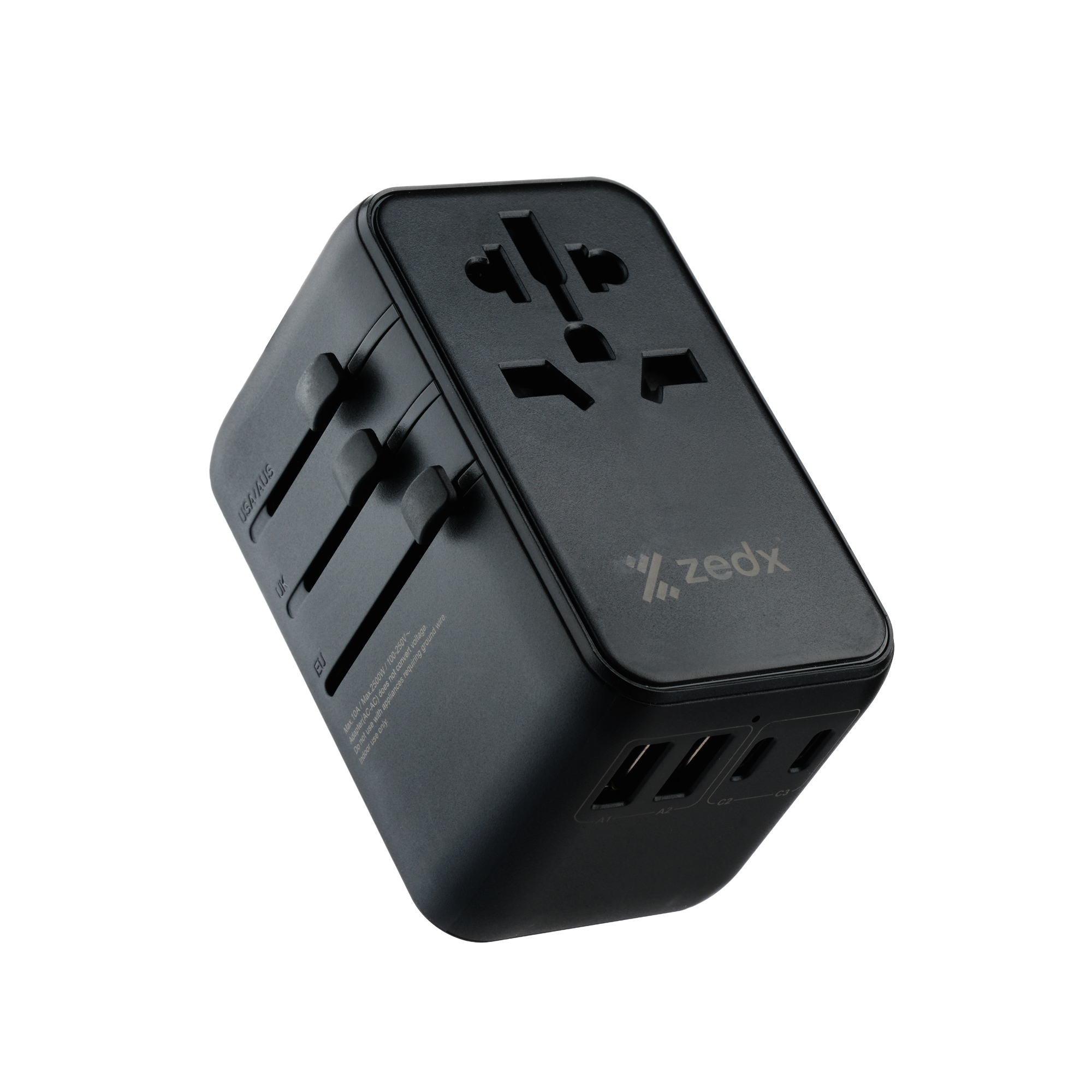 35W GaN World Travel Adapter with Replaceable Plugs – 3 Type-C & 2 USB-A Ports Universal Wall Charger