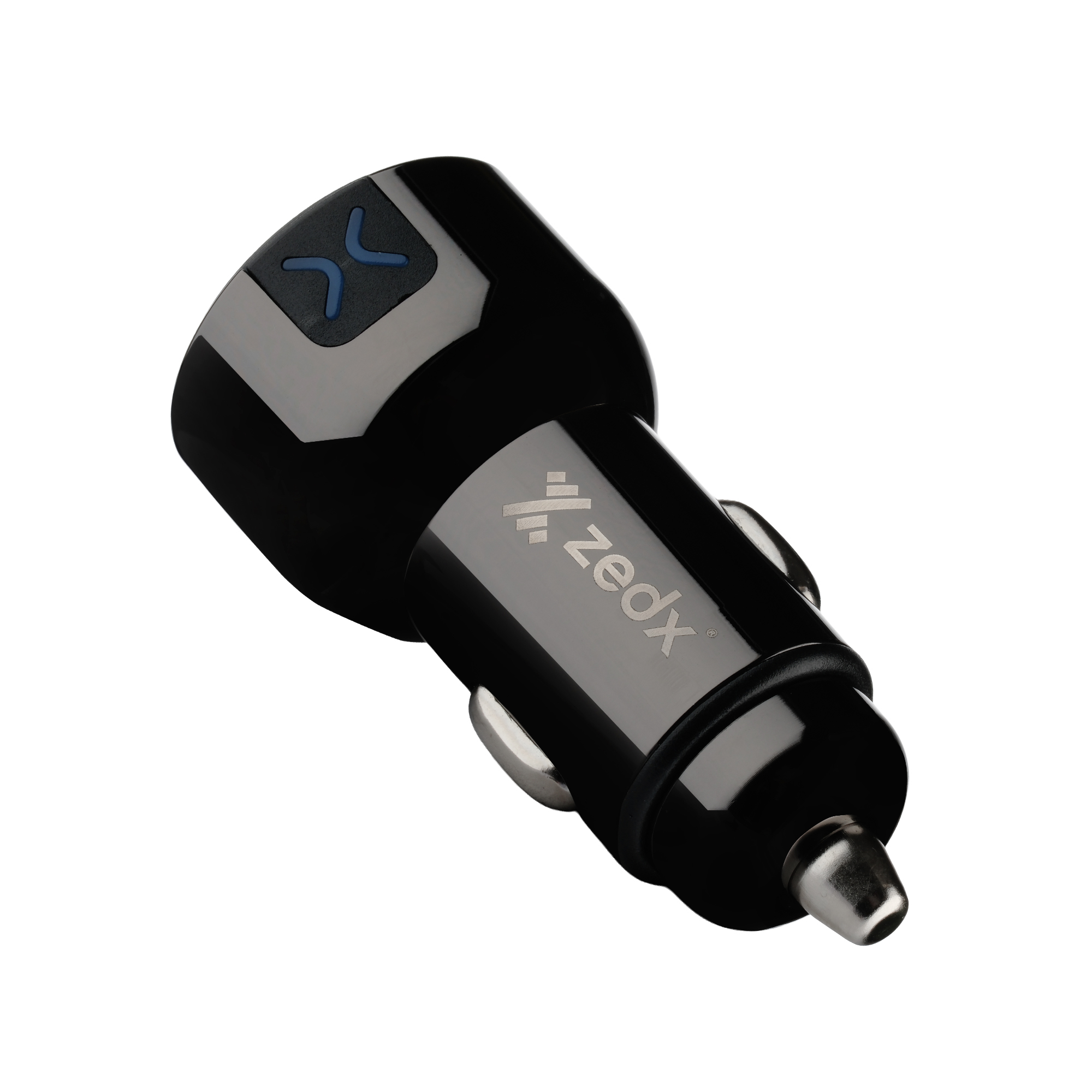 Zedx ZE-02 52.5W Dual Port Car Charger – 30W USB-C PD & 22.5W Fast Charging Metal Vehicle Charger