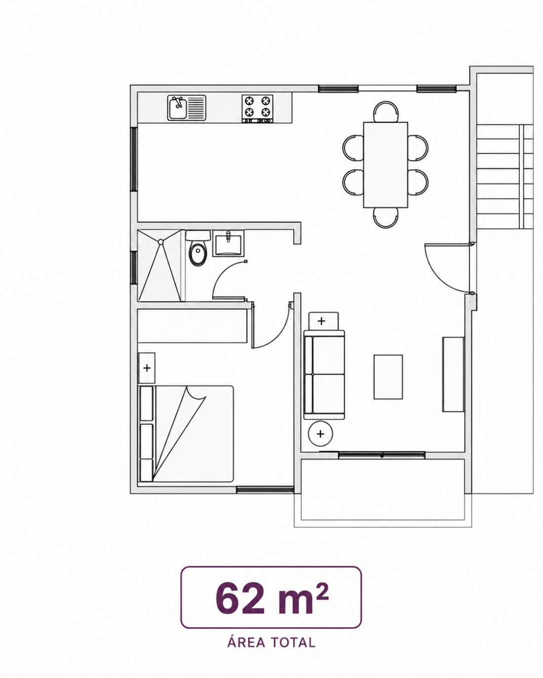 Floor plan — 62 m²