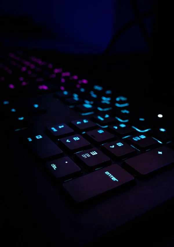 Close view of magnetic Hall effect keyboard switches mounted on a gaming keyboard circuit board