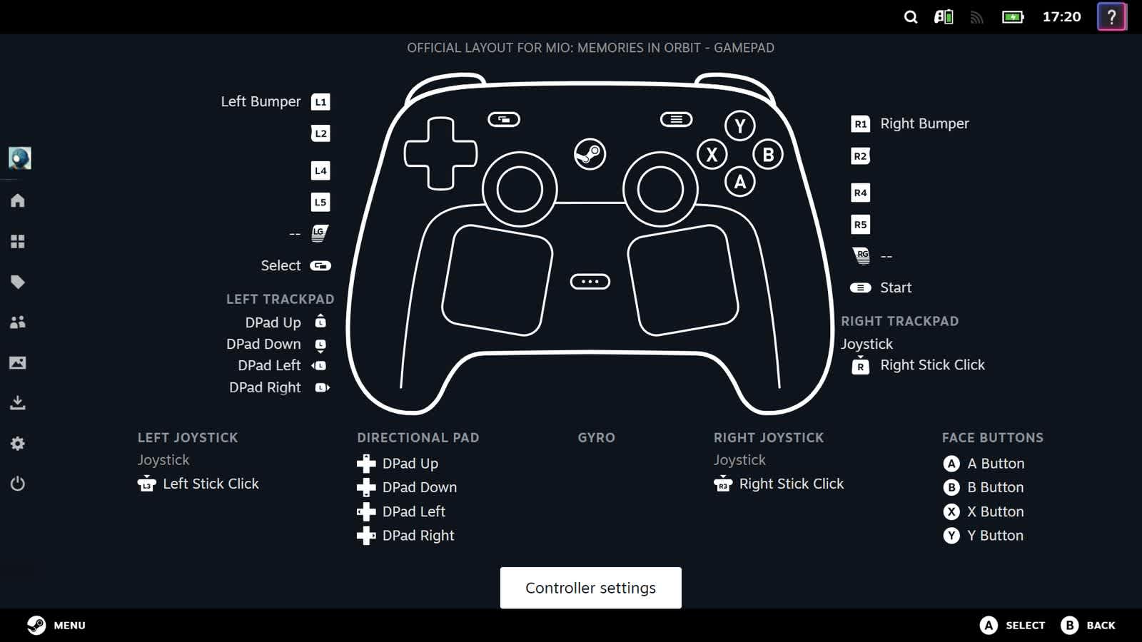 Game controller resting in front of a monitor displaying the Steam Input controller configuration screen