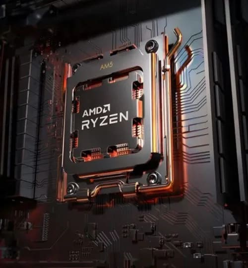 Latest generation ryzen gaming processor placed on a gaming motherboard