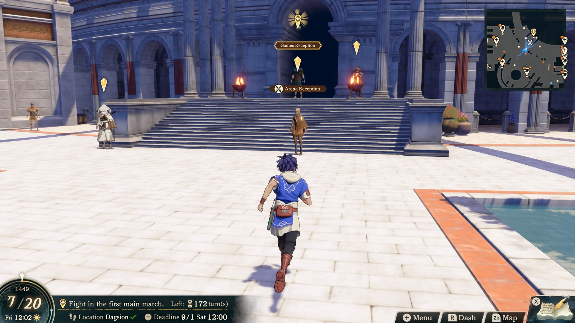 Story cutscene between two lead characters in Fire Emblem Fortune's Weave