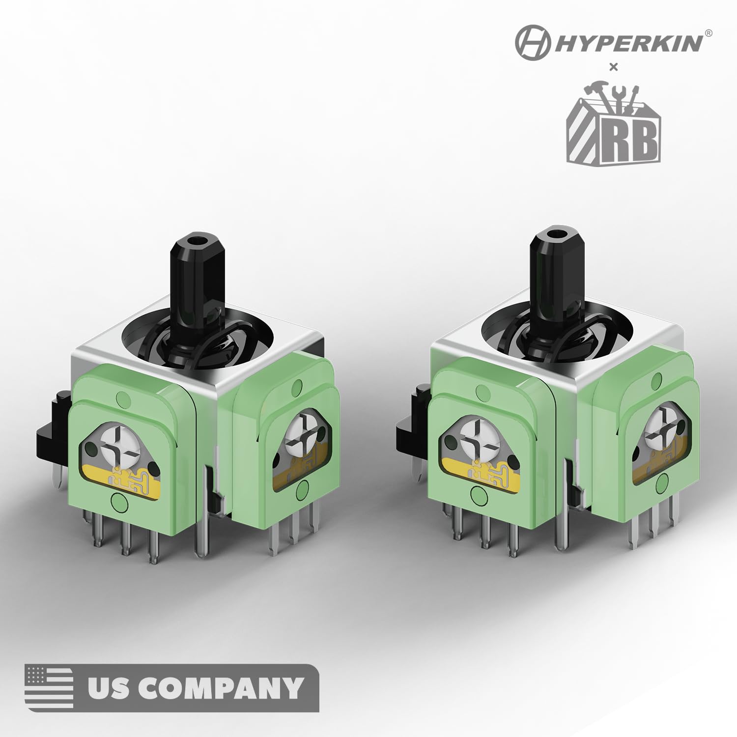 Hall effect joystick replacement modules that use magnetic sensing instead of a wearing carbon track