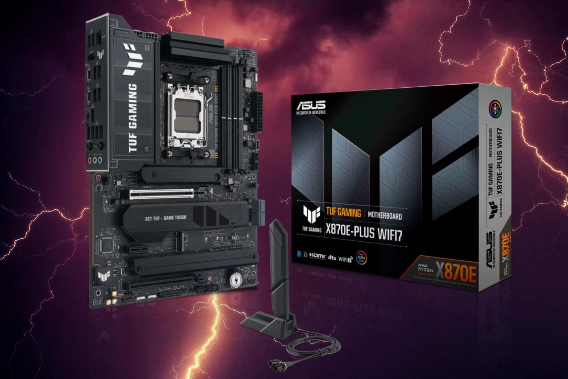 Two 16GB DDR5 modules seated in the correct dual-channel slots on a gaming motherboard