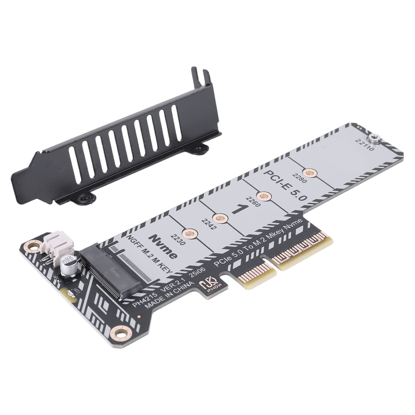 PCIe 5.0 NVMe solid state drive with a large heatsink installed in a motherboard M.2 slot
