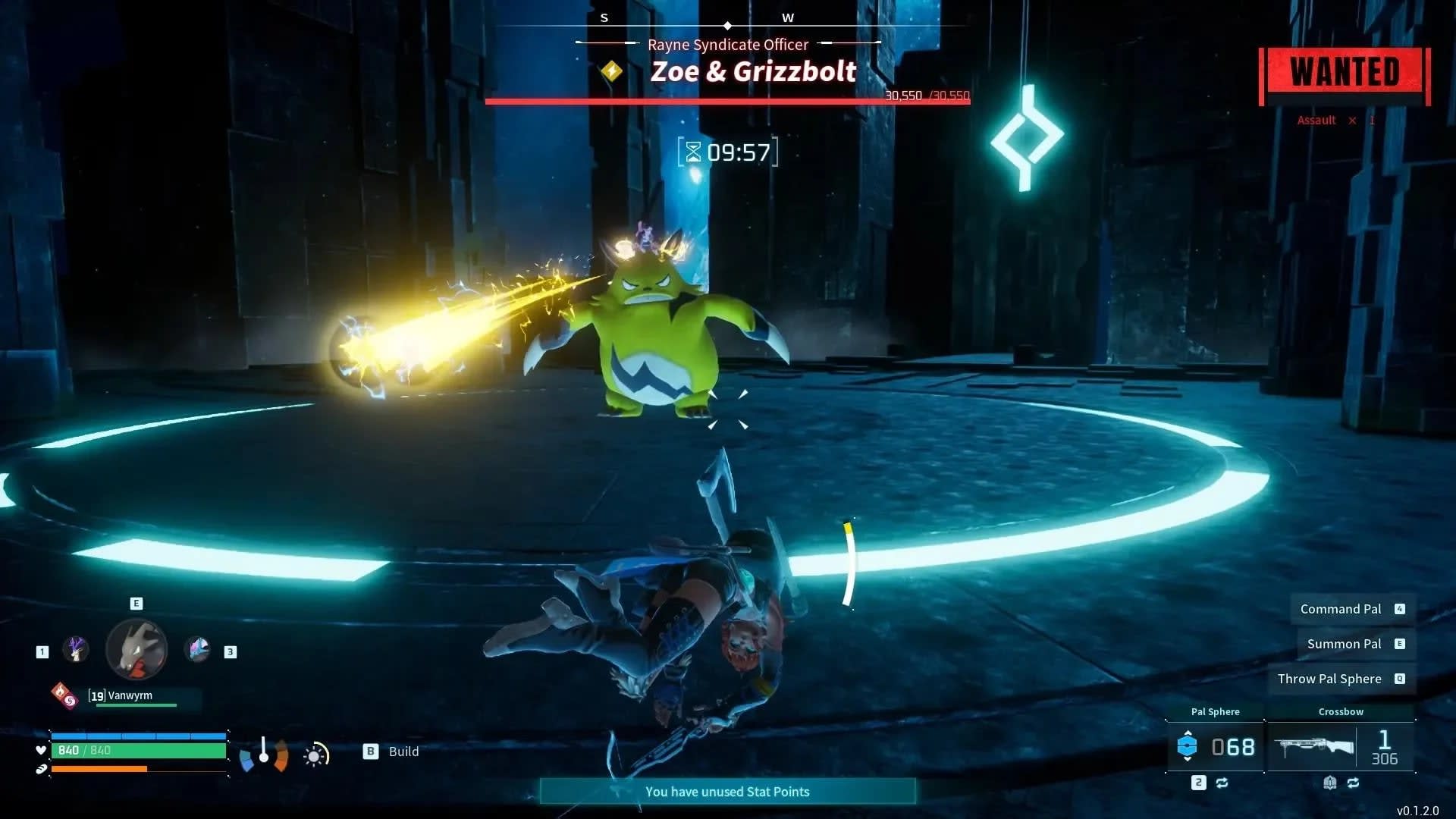 Firearm combat in Palworld with a captured Pal fighting alongside the player