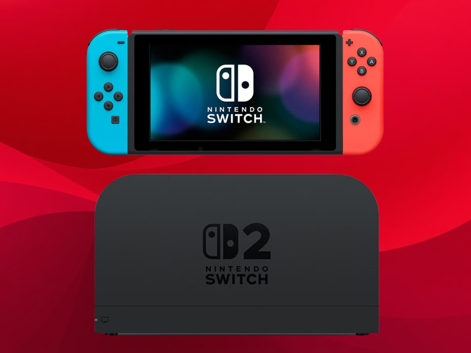 A Nintendo Switch 2 seated in its dock while charging and outputting to a television