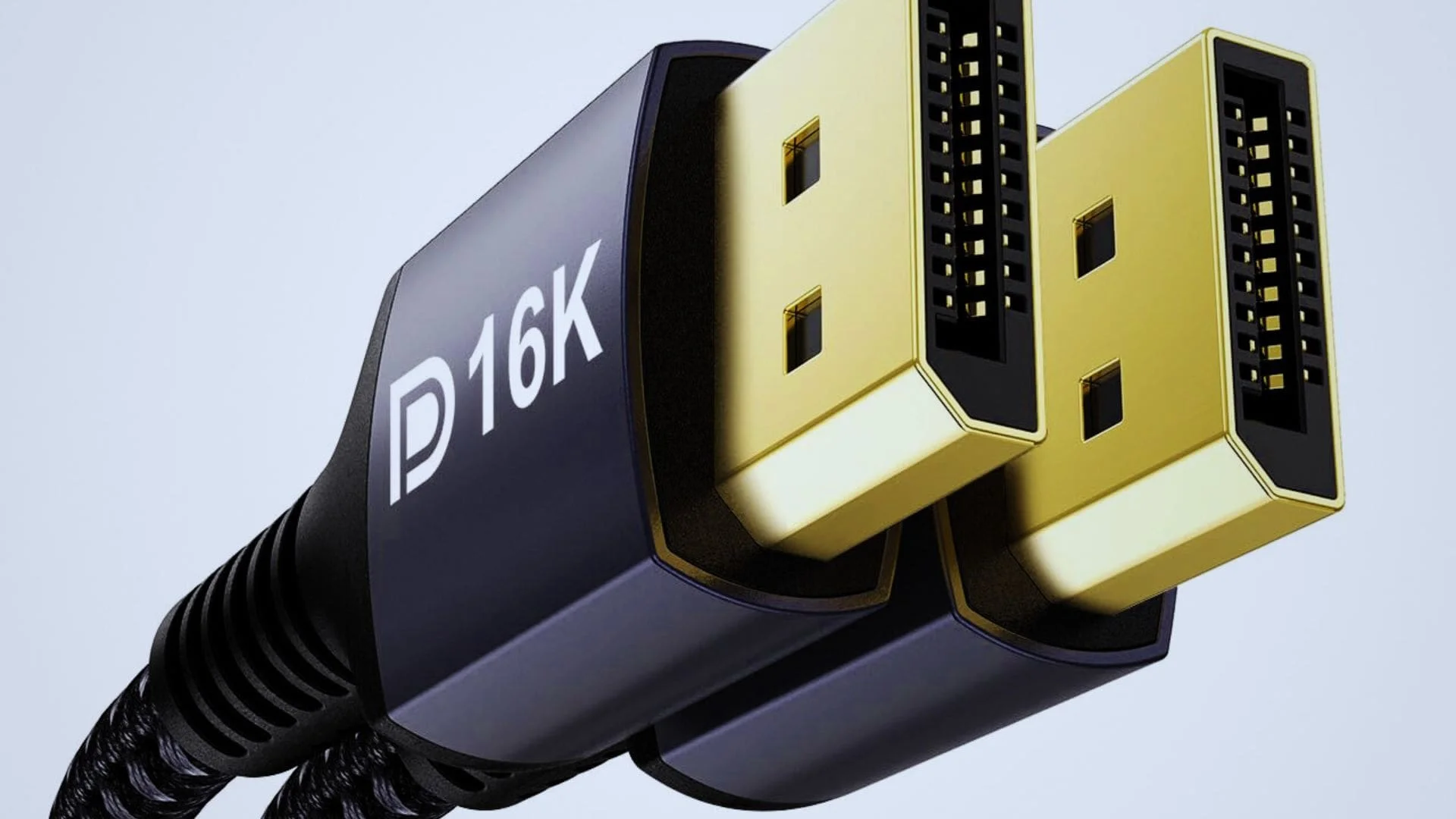 Two premium black coloured DP 1.4 cables