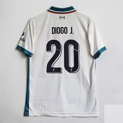 Diogo Jota #20 – Liverpool FC Away White Jersey