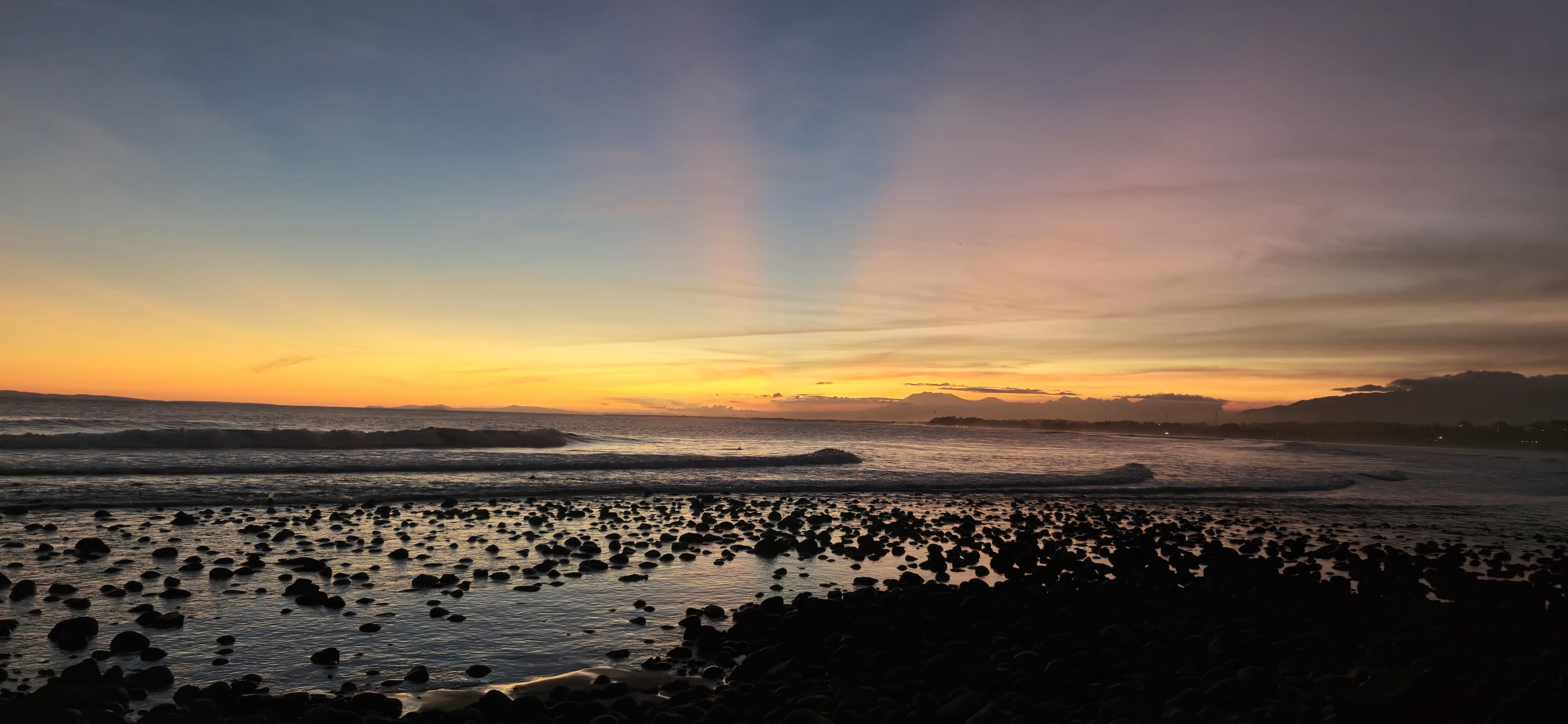 Scenic Bali landscape with lush rice terraces and tropical mountains