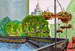 Promenade. Markers, 24x30 cm. By Georgi Slavin