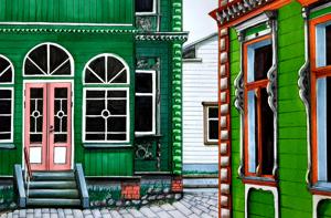 Kastani Str. Watercolor, 24x30 cm. By Georgi Slavin