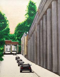 Evening street. Watercolor, 24x30 cm. By Georgi Slavin