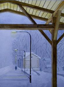 Frosty day. Watercolor, 24x30 cm. By Georgi Slavin