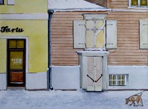 Winter. Watercolor, 24x30 cm. By Georgi Slavin