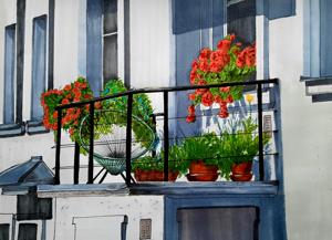 Balcony. Markers, 24x30 cm. By Georgi Slavin
