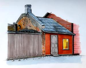 Kastani Str. Markers, 24x30 cm. By Georgi Slavin