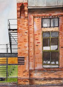 Abandoned railway workhouse. Watercolor, 30x40 cm. By Georgi Slavin