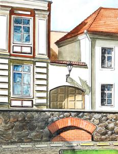 Jaani Str. Watercolor, 24x30 cm. By Georgi Slavin