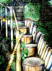 Botanical garden. Watercolor, 30x40 cm. By Georgi Slavin