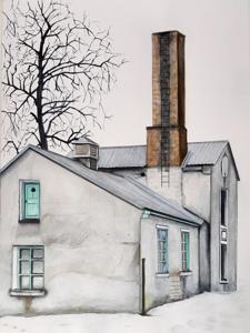 Staadioni Str. Watercolor, 24x34 cm. By Georgi Slavin