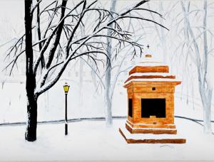 Vallikraavi Str. Watercolor, 24x30 cm. By Georgi Slavin
