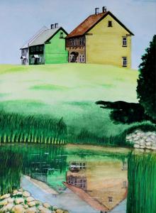 Pond. Watercolor, 24x30 cm. By Georgi Slavin