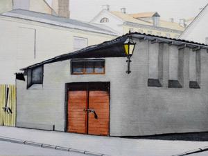 Munga Str.  Watercolor, 24x30 cm. By Georgi Slavin