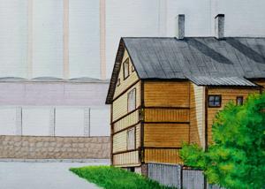 Tähtvere Str. Watercolor, 24x30 cm. By Georgi Slavin