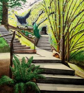 Botanical garden. Watercolor, 30x40 cm. By Georgi Slavin