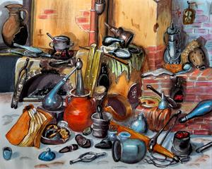Sketched from Adriaen van Ostade. Markers, 24x30 cm. By Georgi Slavin